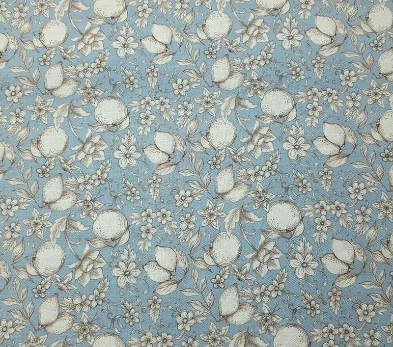 Botanique BTY Ana Davis Blend Fabrics White Gray Dusty Blue Floral Flowering Plants