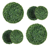 2pcs 18.9Ó Artificial Topiary Green Balls Plants Faux Boxwood In/outdoor Home Green Plant