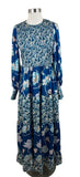 Tuckernuck Blue Floral Smocked Maxi Dress Size M Garden Hydrangea Hydrangea