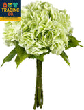21In Light Green Artificial Hydrangea Flowers 5 Pcs Real Touch 3D Print Latex Fl Hydrangea