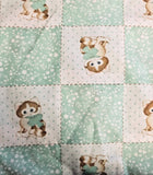 VTG Sweet Tabby Kitten & Floral Cheater Quilt Block Print by Spring Mills BTFQ Flowering Plants
