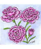 January Flower Carnation Wood Mounted Rubber Stamp NORTHWOODS PP11243 New Carnation