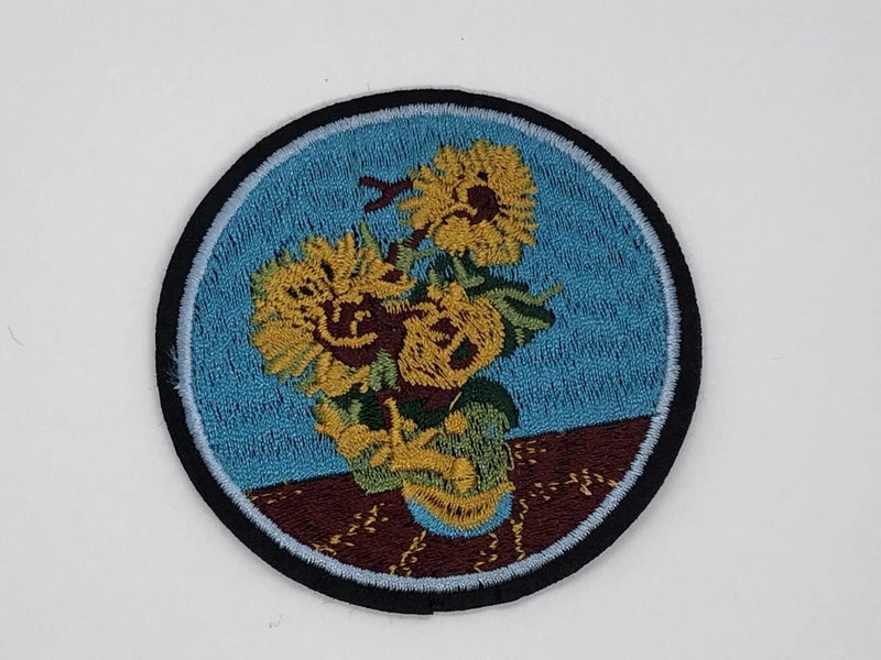 Vincent Van Gogh sunflower Dutch Artist Sew Iron On Embroidered Patch 2.9 "(1) Sunflower