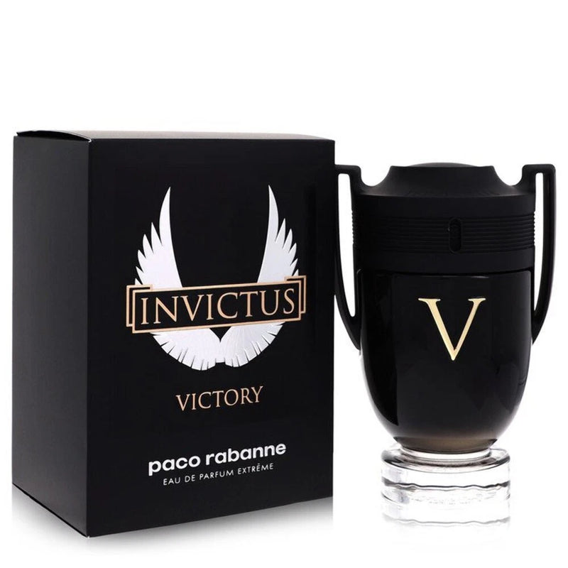 Invictus Victory Eau de Parfum Extreme spray set, black bottle with gold V, box