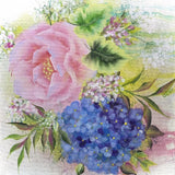 ROSE/HYDRANGEA Shabby Chic Acrylic Painting~10x10~Jann Mendenhall~_________ Hydrangea