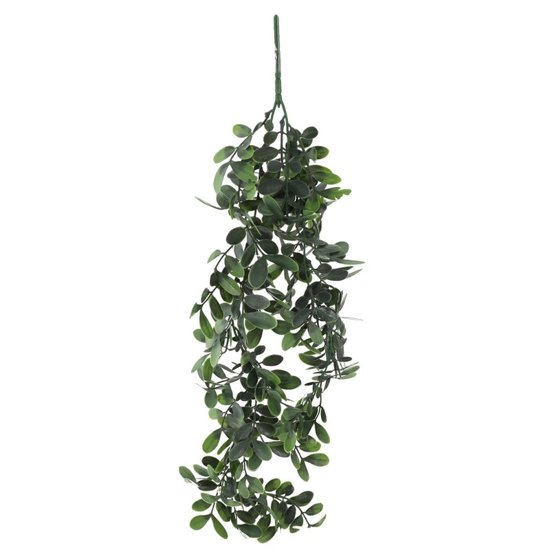 Artificial hanging green leaf vine wall decor with cascading foliage