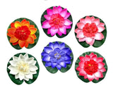 6 Pcs Large Floating Lotus Flowers Faux with Artificial Lily Pads, Artificial... Lily