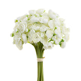 Ranunculus White Artificial Flower Silk Mini Ranunculus Bulk Fake Wedding Fil... Ranunculus