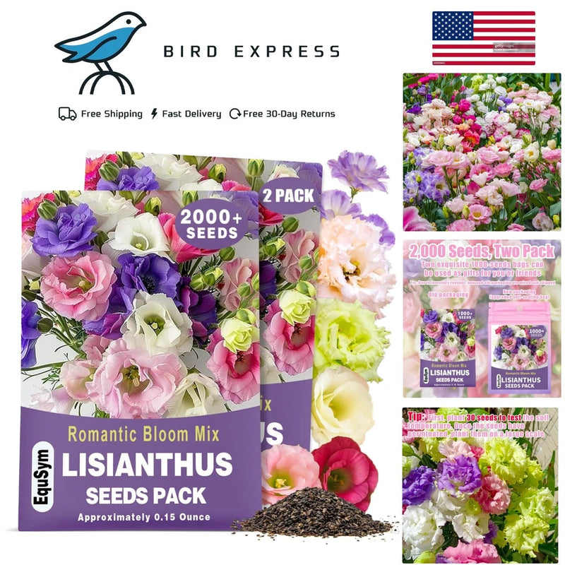2000 Lisianthus Seeds Perennial Eustoma Grandiflorum Garden Flowers for Planting Garden Plants