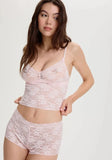 Blush Rosette Pink Sheer Lace Cami NWT Women's Soft Intimates 0249042 Roses