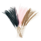 30Pcs Faux Pampas Grass 52cm/20.5" Dried Pampas Grass Brown/Light Pink/Dark Blue Pampas Grass