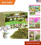 4.4LBS  Sphagnum Moss for Plants- 80QT Natural Dried Plant Moss for Potted Pl... Orchids