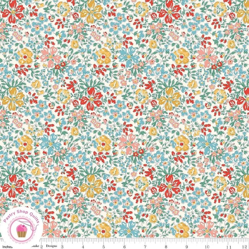 Riley Blake LIBERTY COLLECTOR'S HOME 1666802A Green Floral Quilt Fabric Flowering Plants