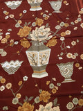 48"x 45" Cloisonne Collection Fabric 5th Avenue Designs Vase Peony Bowl Flower Peony