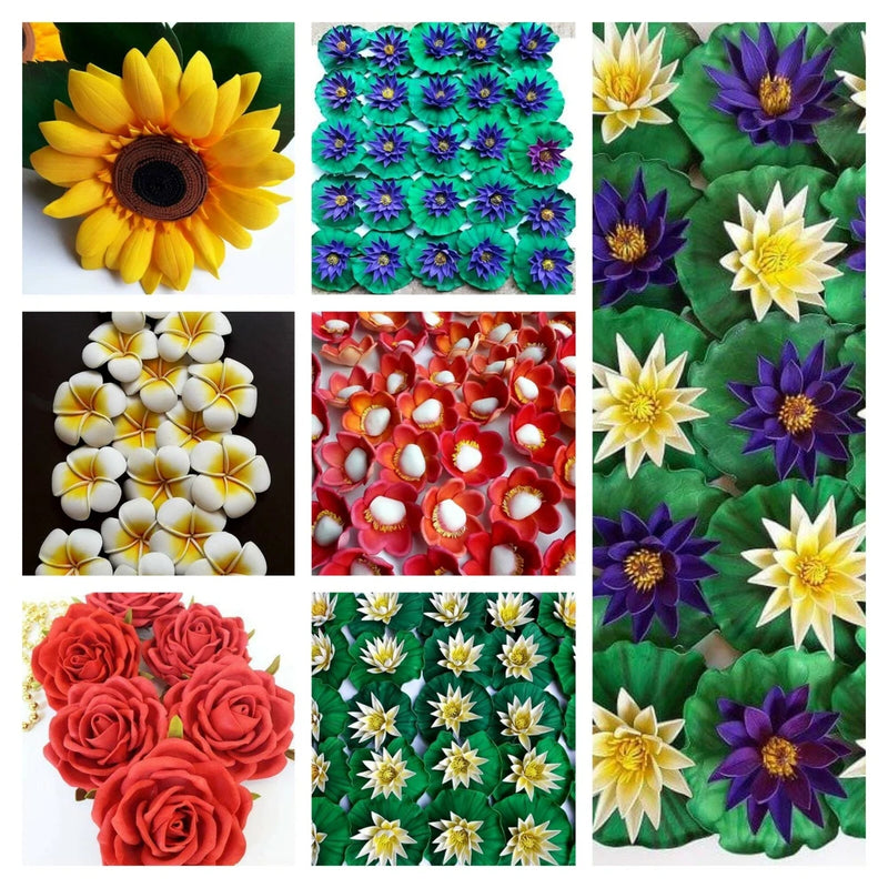 Handmade Artificial Fake Flower Heads Rose Araliya Sunflower Lotus  Bulk Wedding Sunflower