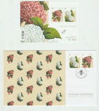 Hydrangeas Flowers - Sheet of 2 "P" Canada Stamps and FDC 2016 Hydrangea