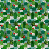 Free Spirit Cori Dantini Garden Girl Potted Cacti Green Cotton Fabric By Yd Flowering Plants