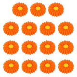20mm Silicone Flower Beads, 15 Pcs Sunflower Bead, Orange Yellow Sunflower