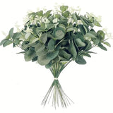 5/10/20Pcs Of Eucalyptus Leaf Stems Green Artificial Plants For Living Room Deco Green Plant