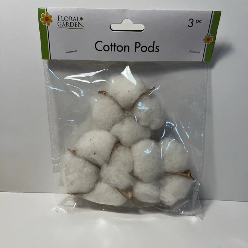 New ~ Floral Garden ~ 3 Pc Cotton Pods/Buds/Blossoms ~ Farmhouse Primitive Craft Dried Flower