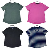 Gap Women's Soft Jersey Relaxed Short Sleeve V-Neck Top Roses