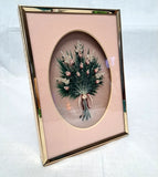 Kristen '98 Dried/Pressed Lavender Flowers Matted Brass 3D Effect Box Frame 7"x5 Dried Flower