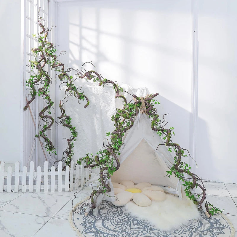 71 Inch Bendable Artificial Tree Vines Twine Branches Moss Greenery Plants Re... Green Plant