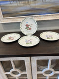 Set 4 Royal Norfolk Hydrangeas & Violas Ceramic Salad Luncheon Plates Hydrangea