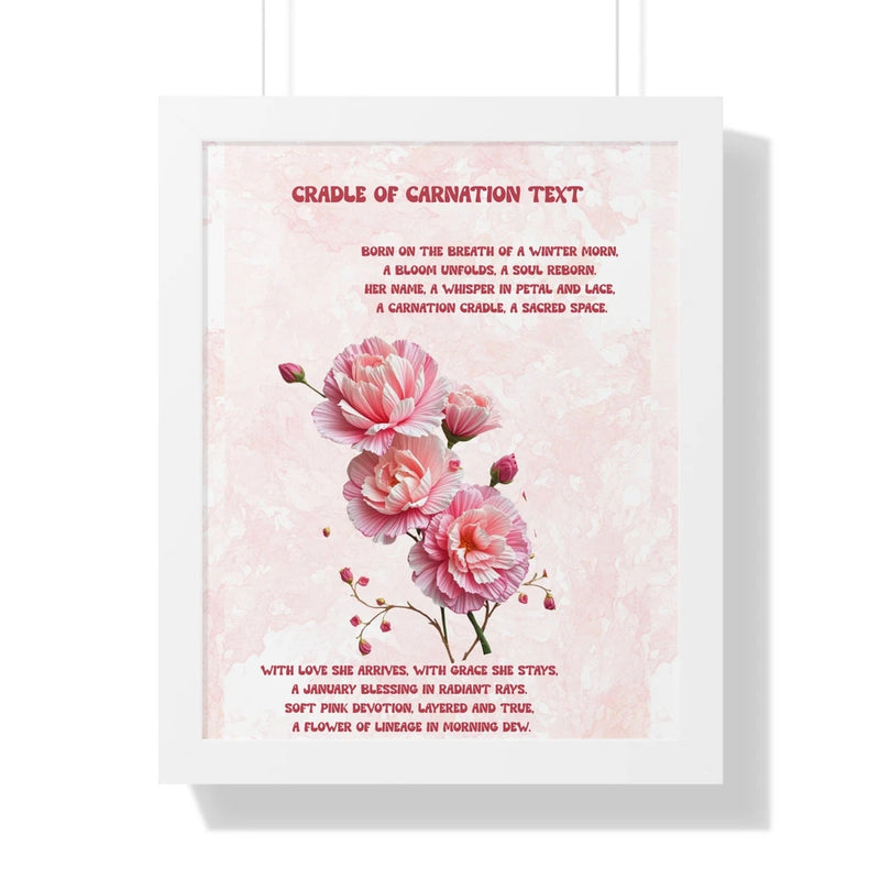 January Birth Flower Carnation Poster á Framed Wall Art á Gift Ready Carnation