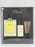 TERRE D'HERMES Men 3.3 oz edt  + 1.35 oz shower gel+0.5 oz after shave balm NIB EDT