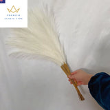 55CM 10PCS Fluffy Pampas Grass Boho Decor Flower Fake Plant Reed Simulated Weddi Pampas Grass