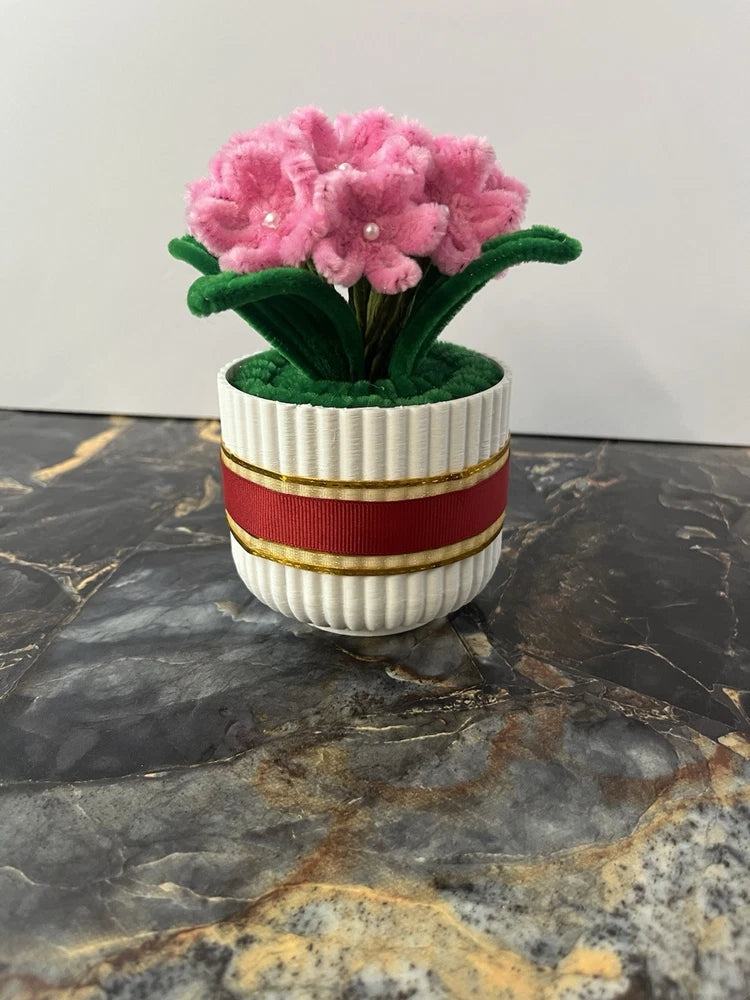 Handmade Pink Flower Bouquet in Elegant White Pot Ð Eco-Friendly Decor Sunflower