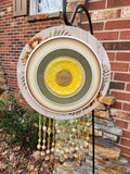 Green Yellow Sunflower Plate Dish Flower Windchime Sun Catcher Lampwork Beads Sunflower