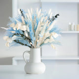 N&T NETING 101Pcs Blue Pampas Grass Decor Natural Dried 85PCS-Pink, Pampas Grass