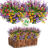 Artificial Flowers for Outdoor Plastic Flowers Decoration, UV-Resistant Faux ... Green Plant
