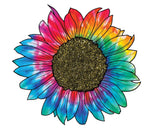 Colorful Rainbow Sunflower Sticker Tie Dye Summer Flower Hippie Peace (4 Inch) Sunflower