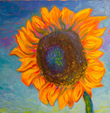 Original oil painting - wall art canvas - sunflower flowers fine artwork home Sunflower