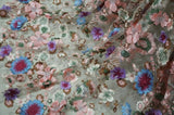 Multicolor Floral 3D Flower Applique Embroidery Lace Fabric for DIY Bridal Dress Flowering Plants