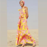 Banjanan XS Carnation Dress Flamingo Rhododendron Yellow 100% cotton yellow Carnation