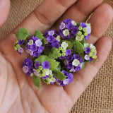Purple Color Hydrangea Flowers 6 Bunches Dollhouse Artificial Flower Miniature Hydrangea