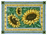 Sunflowers 5x7 double-matted Watercolor Art Print by artist Julie Hammer Sunflower