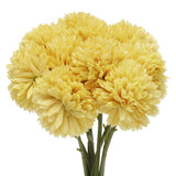 Artificial Flower Heads, Silk Chrysanthemum Hydrangea Yellow Faux Flowers 10Pcs Hydrangea