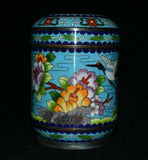 5" Old Chinese dynasty Palace Copper Cloisonne Peony Flower Tea leaf lid Box Peony