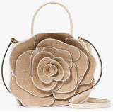 KATE SPADE FLORA 3D ROSE STRAW CROSSBODY Bag KK969 NWT $449 Roses