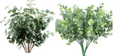 19'' 2 pack Faux Eucalyptus Greenery Bunch, Fake Artificial Eucalyptus Bushes Green Plant