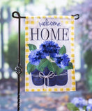 Evergreen Welcome Home Flag Hydrangeas Garden Seasonal DŽcor Applique 28x44 Hydrangea