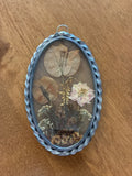 Vintage Pressed Dried Flowers In Glass Oval Frame G Dried Flower