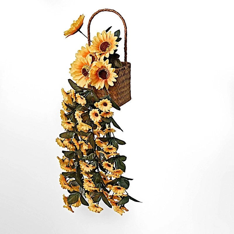 22" Silk Sunflowers Artificial Hanging Vine Bush Party Events Home Decorations Bouquet