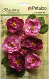 Ranunculus FUCHSIA - 8 Fabric Flowers + 6 Leaves 33-48mmAcross Botanica Pet L2b Ranunculus