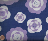 Imperial Pheasant peonies large flowers navy fabric Peony